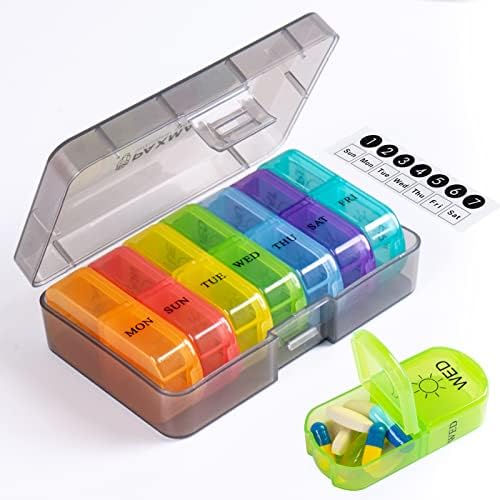 PAXMART Compact Weekly Pill Organizer 2 Times A Day AM PM