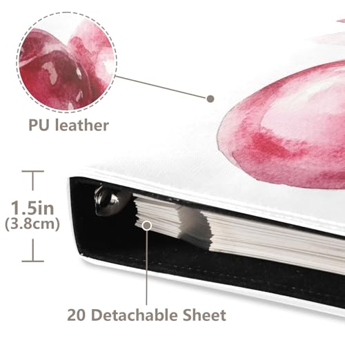 Álbum de Fotos Autoadhesivo Scrapbook DIY Acuarela Cereza Fruta Encuadernador de 3 Anillos Libro de Fotos 40 Páginas 8x10 para Memorias miniatura 4