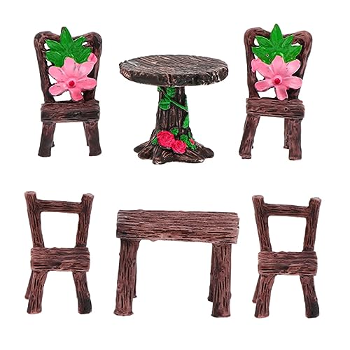 WEKADRIN Miniatur Möbel Gartendeko Feengarten Tisch Stühle Micro...