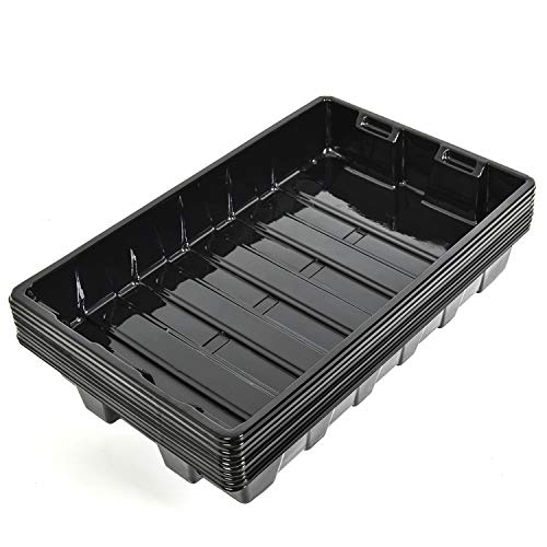 YoleShy 10 Pack Seed Starter Tray Reusable Plastic Plant Seedling Starter Trays Thickened Sturdy Durable for Germination Growing Microgreens Planting Propagation Without Drain Holes 14.5x9