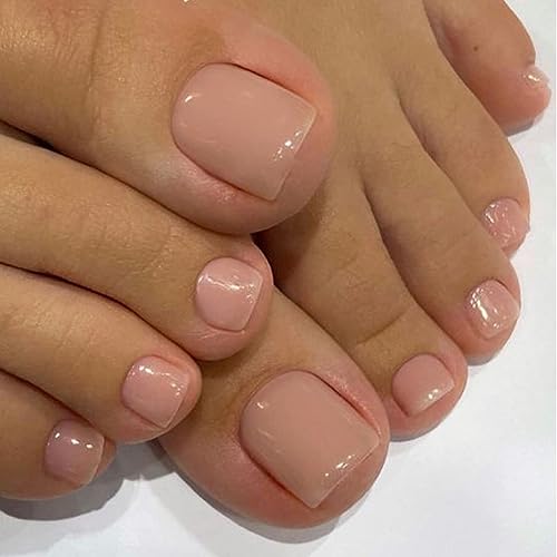 Kryzalite 24 uñas postizas cuadradas con pegamento de gelatina, uñas postizas cuadradas, acabado brillante, material acrílico, para decoración de uñas