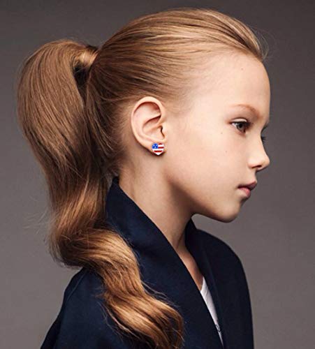 Image of 33 Pairs Stainless Steel Cartoon Earrings for Girls - Hypoallergenic Colorful Stud Earing Set, Mix & Match Cute Earring for Teens, Kids, Doll Dressup Accessories