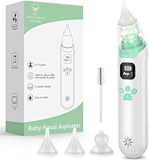 Electric Nasal Aspirator for Baby - Baby Nose Sucker, Snot Sucker for Babies Toddlers Infants Newborns Kids with 3 Suction Levels & Music & Light, Automatic Booger Mucus Cleaner Machine