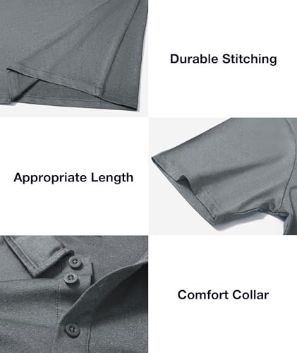 ZITY 3 Pack Mens Polo Shirts Short Sleeve Golf T Shirt Collared Performance Moisture Wicking Casual Workout - image 5
