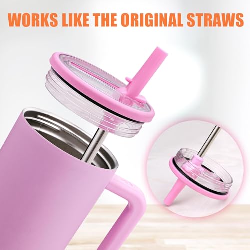 Image of LUCKINEE 6pcs Replacement Straws for HydroJug Traveler Bottle 40oz | 8.27 Inch Long Reusable Straws, Metal Drinking Straws for HydroJug Bottle, with 2Pcs Cleaning Brushes, BPA Free