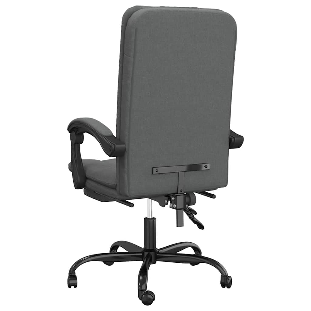 Fauteuil de Bureau Inclinable Tissu Gris Foncé avec Repose-Pied