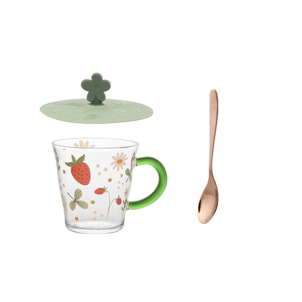 Szklane kubki do kawy, 400 ml, odporne na wysokie temperatury, szklanki do picia z uchwytem, bezpieczne w kuchence mikrofalowej, urocze kubki, walentynki, kreatywne romantyczne prezenty urodzinowe dla