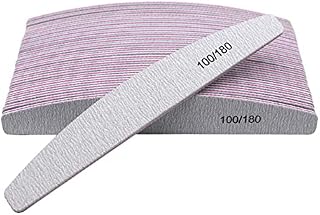 Nail Files 10 Pieces 100/180 Grits and Buffers Professional Reusable Double Sided Emery Boards Manicure Tool for Acrylic Nails