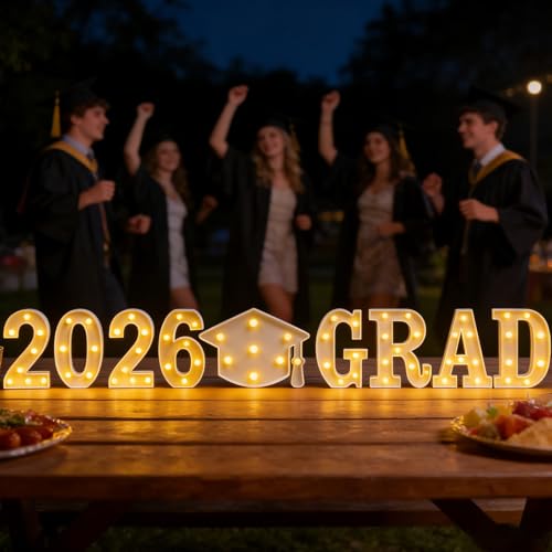Fournitures de décoration de fête Grad 2026 avec lettres LED de table - 5