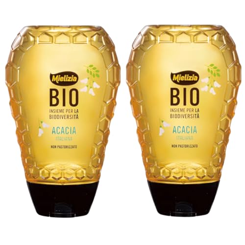 ミエリツィア アカシア ハチミツ 350g 2個 Mielizia スクイーザーボトル はちみつ オーガニック イタリア産 単花蜜 7RabbitRiograndeオリジナルステッカー付 【商標登録番号 第6667215】