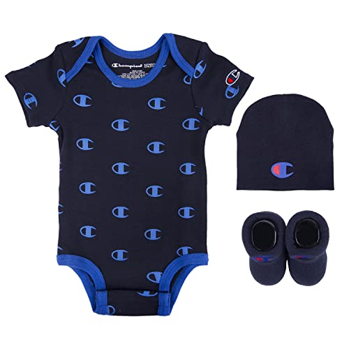Image of Champion Baby 3-pc Box Set Includes an Infant Body Suit, a Bib Or Hat & Pair of Booties