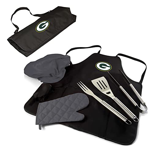 Image of Picnic TIME BBQ Apron Tote Pro Grill Set, (Black with Gray Accents)