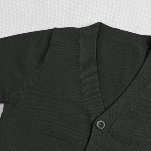 Girls' and Toddler Long Sleeve Button Front Cardigan Cute V-Neck Uniform Sweater Kids Casual Open Front Chunky2