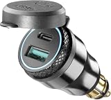 INTERPHONE ACCDIN2USBTYPEC - Adattatore per Moto in Alluminio da DIN 12 V a USB e Type C