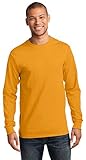 Port & Company Long Sleeve Essential T-Shirt, Gold, X-Large