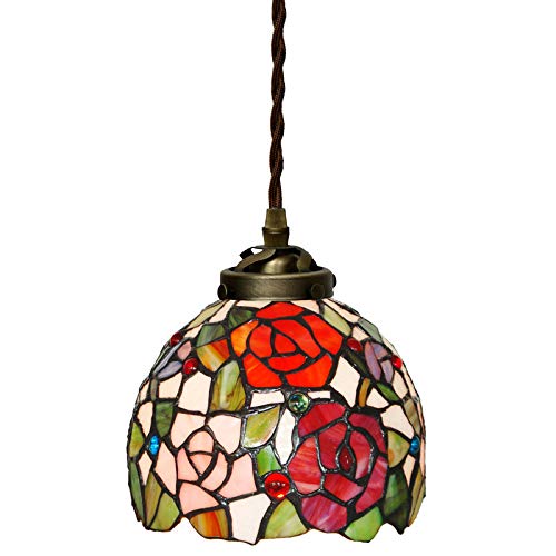 Lustre rose tiffany pour remplacer un éclairage agressif par une lumière douce E27