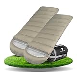 STAHLWERK SB 600 ST Lot de 2 sacs de couchage d'extérieur légers jusqu'à 5 °C, garnissage 330 g/m², sac de couchage sarcophage, sac de couchage sarcophage, sac de couchage de voyage, sac de couchage