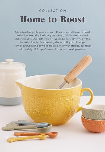 Mason Cash Home to Roost Mixing Bowl | 24cm Earthenware Bowl with Embossed Hen & Cockerel Design | Classic Bakeware for Dough, Pastry & Cake Mixing | Dishwasher & Freezer Safe - Thumbnail 5