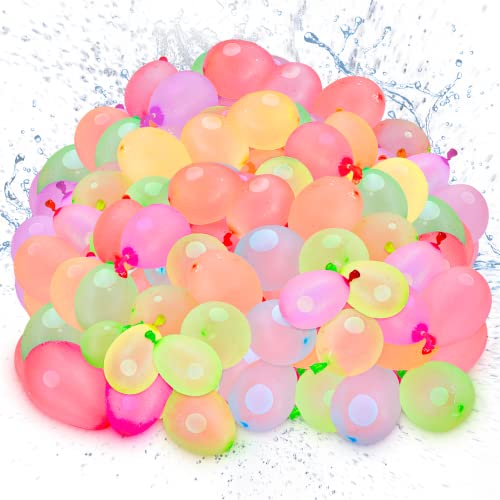 222 Stück Wasserbomben Selbstschließend Bunch Balloons, Wasserbomben Set, Wasserballons Spiel Kein Mühsames Füllen und Verknoten,Bunte Water Balloons für Sofortiger Sommerspaß Wasserkampf Cover