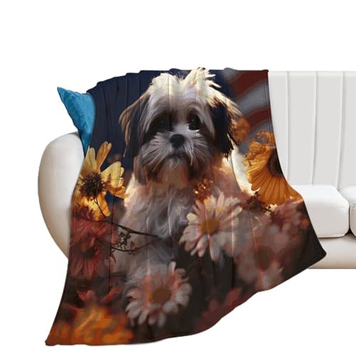 Couverture flanelle légère microfibre lit canapé Shih Tzu - 2
