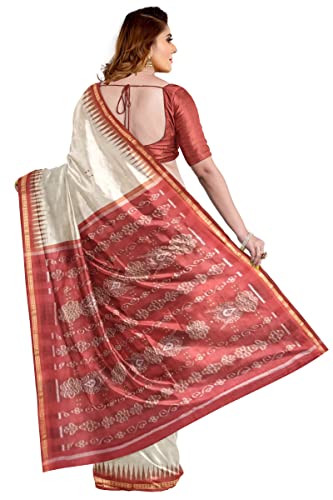 Image of Odisha Sambalpuri Handloom Ikat Women's Cotton Saree, Odisha Handloom Handmade Pure Cotton Khandua Saree, Ikkat Orissa Traditional Handloom Saree Without Blouse