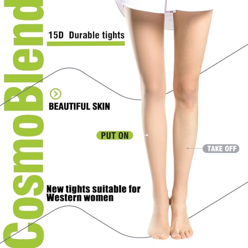 Image of 2PCS Women's Sheer Tights, 15D ultra-thin Rip Resistant Pantyhose Nude /black Indestructible stockings