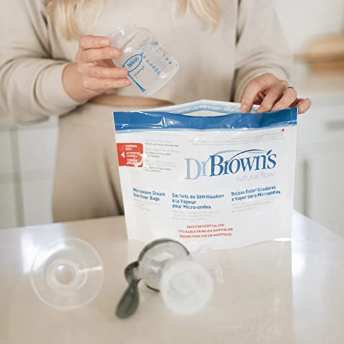 Dr. Brown's Microwave Steam Sterilizer Bags For Baby Bottles, Nipples, Bottle Parts, Pacifiers, Teethers And Breast Pump Parts - 5 Count(Pack Of 1) #TOP3