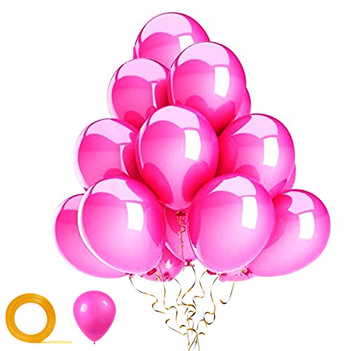 Yiran Ballons Décorations Anniversaire, 30 Ballons de Latex Fuchsia, Baudruche Fuchsia Ballons à l'hélium, Décorations de Fête pour Anniversaire Mariage Bébé Douche Cérémonie Christmas et Nouvel An