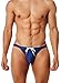 MIZOK Men's Sexy Low Rise Swimsuits Bikini Swimming Briefs Swimwear with Adjustable Drawstring Navy M
