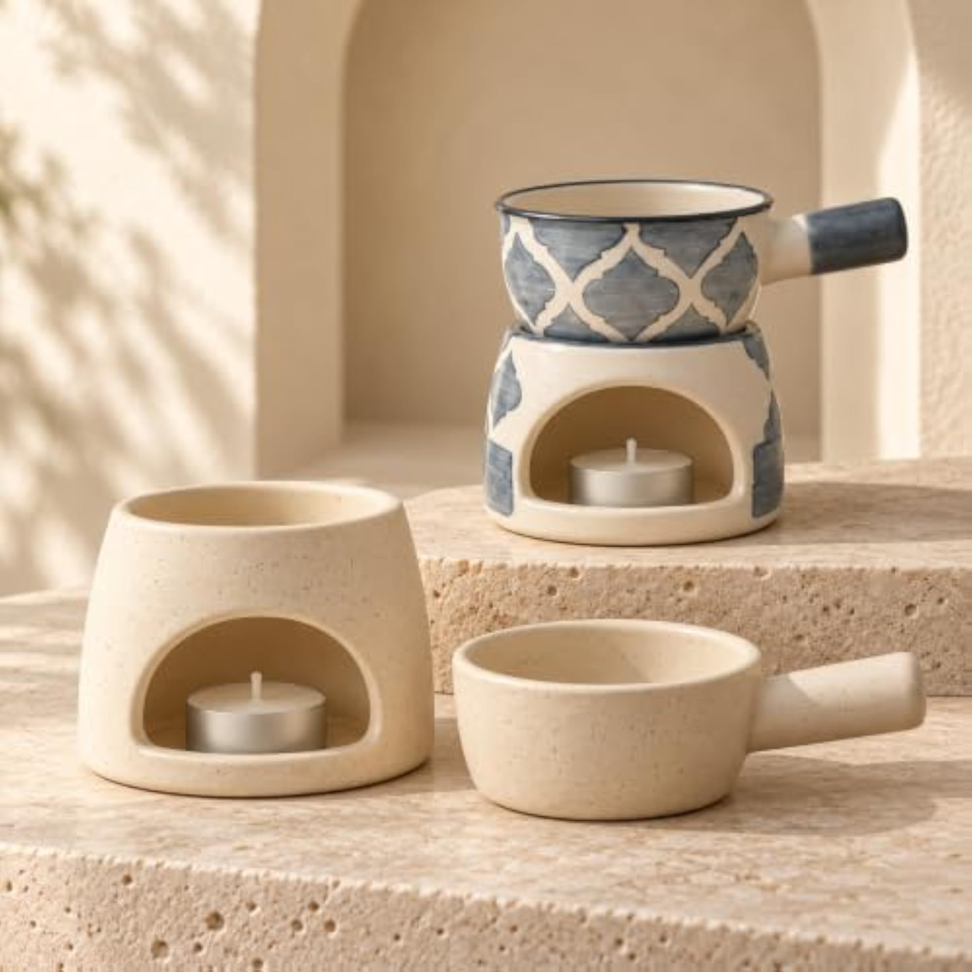 Ceramic Aroma Diffuser and Oil Burner Pack of 2, Aromatherapy Gift