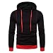 N\P - Maglione da uomo a maniche lunghe slim con cappuccio, da uomo Nero XXL