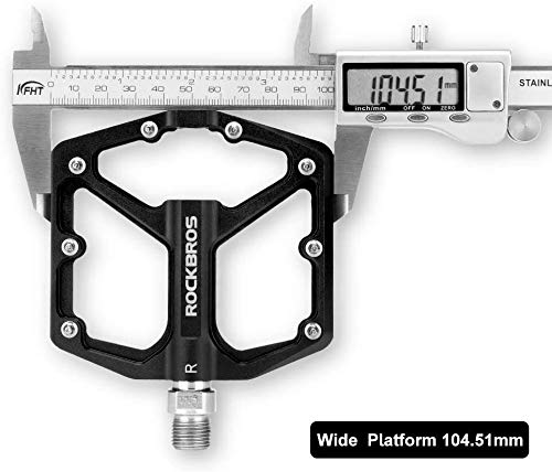 ROCKBROS Fahrradpedale, CNC-Gefräste 9/16-Zoll Flat Pedale aus Aluminium, Flachpedale mit Rutschfester Plattform & Cr-Mo-Stahlachse für MTB, Rennrad, Gravel & Trekkingbike