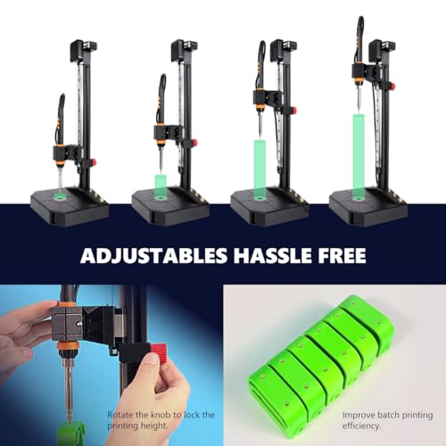 Image of Vertical Heat Set Insert Press Tool | 90W Soldering Iron, 30 Brass Threaded Inserts (M3 /M4 /M5 /M6 /M8) & Heat-Set Tip | Compatible with PLA, ABS, PETG | for 3D Printed Components DIY Plastic Parts