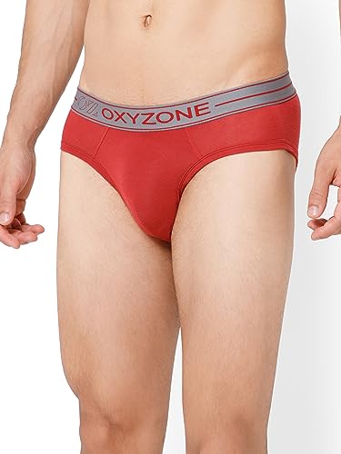 Image of OXYZONE Men's Modal Solid Brief with Sweat-Absorbent & Anti-Odour Fabric, Lightweight, Tag-Free, Breathable Innerwear with Outer Soft Waistband