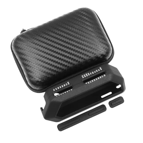 HCJYC 5 in 1 Protective Accessories Soft Silicone Case & EVA Carrying Case & 3 Pack of Screen Protect & SD Card Dust Plug & GPIO Dust Plug for Flipper Zero - Black Set (Black)