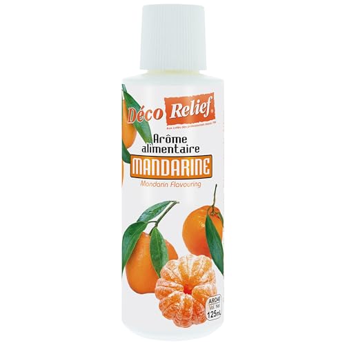 Déco Relief - Arôme Liquide Mandarine 125 ml - Arôme Alimentaire Pâtisserie & Yaourtière - Pour Gâteaux, Pâtisseries, Yaourts - Arôme Concentré - ARO40.