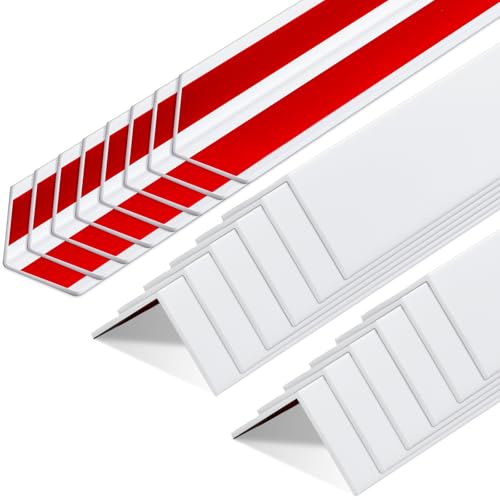 Image of Sasylvia 20 Pcs Wall Corner Protector Guards with Self Adhesive, 3 /4 x 48 Inches Plastic Vinyl Corner Shield Molding for Wall Furniture Door Tables Cabinet Edge, Avoid Scratching, Easy Install, White