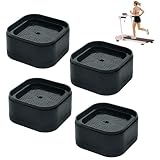 Treadmill Incline Riser Blocks, Stackable Walking Pad Incline Blocks Treadmill Height Lift Attachment, Non-Slip Furniture Risers for Gym and Home (Black, 4 PCS)