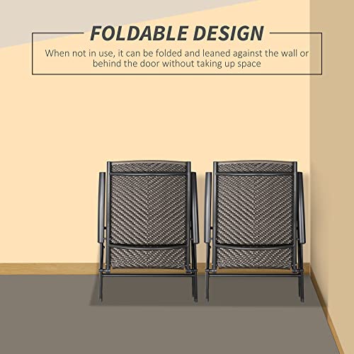 Outsunny Set Of 2 Rattan Wicker Patio Dining Chairs With Backrest Adjustable And Folding Design, Outdoor Recliner Set For Garden, Backyard, Lawn, Balcony, Mixed Grey #TOP5