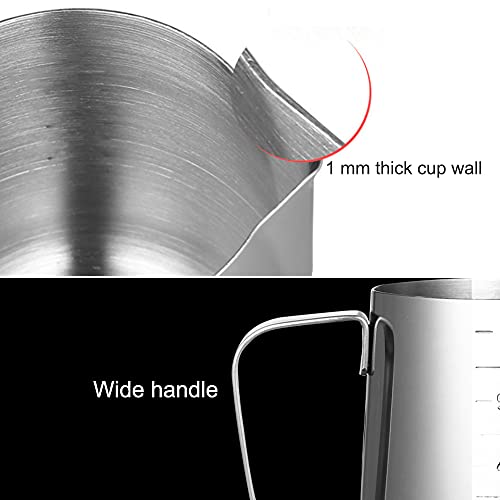 Kiboule Jarra de aço inoxidável para espuma de leite 20 oz/600 ml recipiente de espuma de leite copo