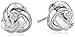 Sterling Silver Diamond Accent Knot Stud Earrings