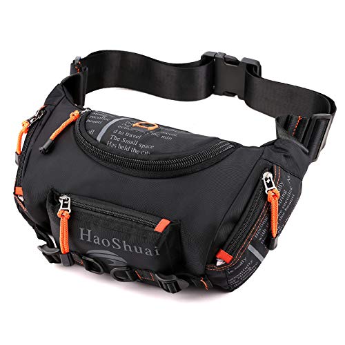Fanny Packs for Men Chest Bag Sling Bag Backpack Women Unisex Tablet Outdoor Sport Hiking Bag Workout Waist Bag Traveling Running Casual Hands-Free Wallets Tactical Shoulder Festival Birthday Gift Idea for Runner, Girls, Boys, Students, Teen(Black)