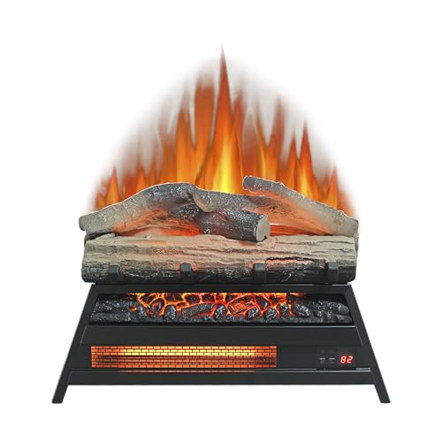23 inch Electric Fireplace 3D Log Set Insert, Infrared Fireplace Heater for Indoor