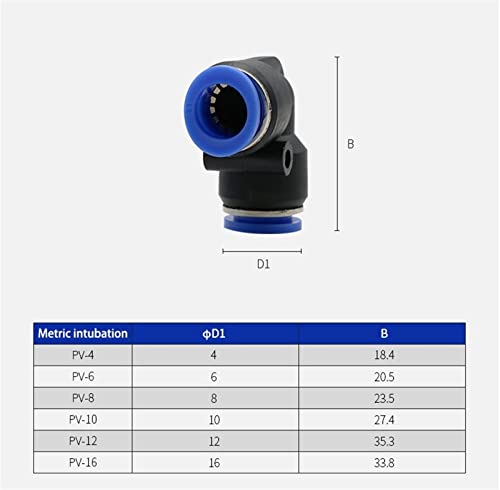 Ajuste rápido neumático PV 14mm con codo de plástico y conector de agua instantáneo de 2 vías 3