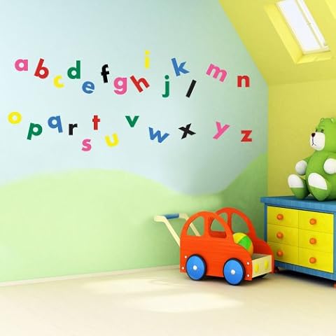 Vinyl Concept - Children’s Wall Stickers, Nursery Letters, Alphabet, Wall, Kids Removable, Easy To Remove, Kids Wall Stickers, Art Mural, Art Decor, Sticker Diy Deco : Mixed As Pictured - Medium Cover