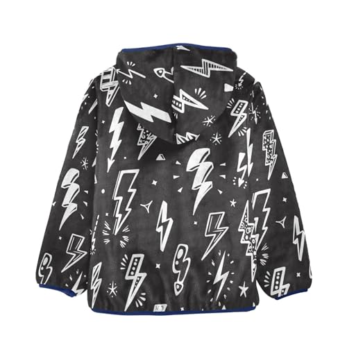 Image of Aflyko Boys Fleece Coat Blue Zip-Up Hoodie Girls Outerwear Kids Hooded Jacket