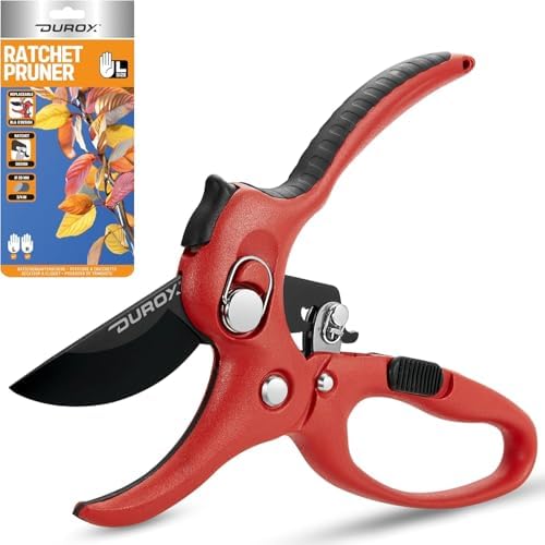 Ergonomic Anvil Ratchet Pruners | Price Ranked Boosting Picks DUROX - Ratchet Pruning Shears, Garden Shears with 3X Cutting Power. Effort-Saving Heavy-Duty Anvil Pruners. Replaceable Blade Cutting Blade Design. Ideal Secateurs for Precise Trimming, Model DGR-01