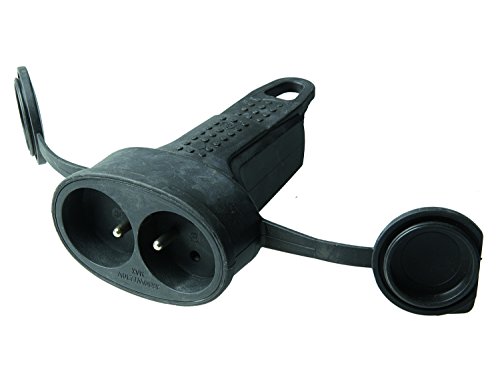 Prolongateur caoutchouc 2 prises de courant 2P+T 16A IP44 IK08 avec anneau de suspension