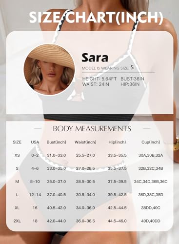 Herseas Women's Textured Bikini Sets High Waisted Tummy Control Popular Swimsuits Whip Stitch Metal Ring Cutout Top Wire Free Ladies Bathing Suits Trendy Swimming Wear Medium Beige — view 6