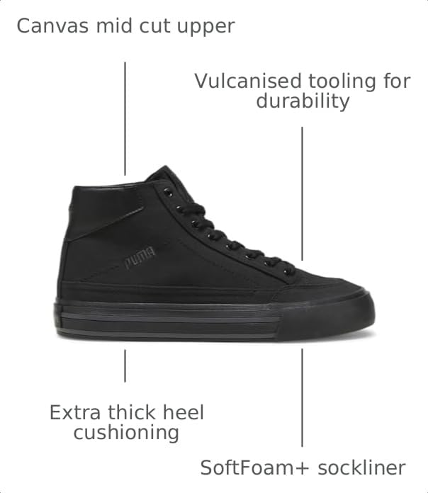 Image of Puma Mens Court Classic Vulc Mid Shoes